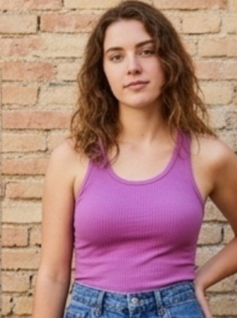 Ribbed Racerback Tank Top - Pink